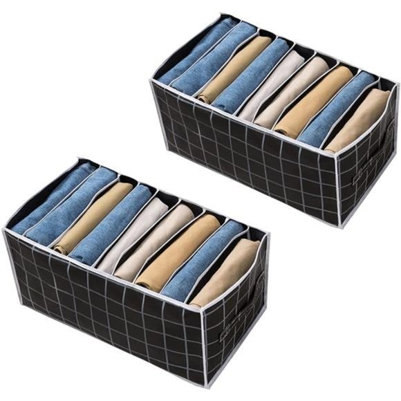 2PCS Wardrobe Clothes Organizer for Jeans Larger Clothing Storage Organizer Wash